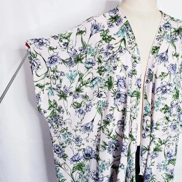 I Love JOAH Kimono Swimsuit Coverup Sheer Pink Floral - Picture 7 of 12